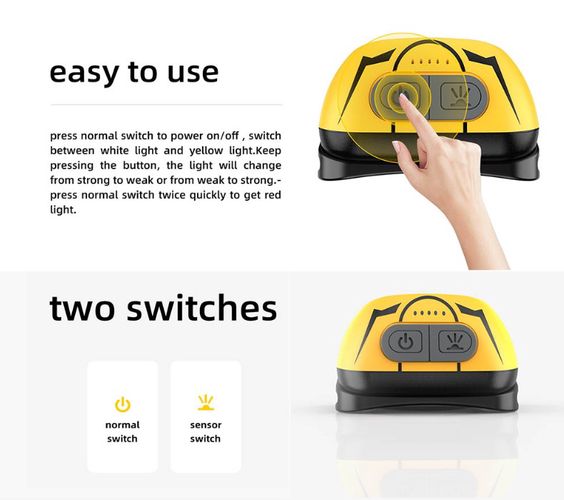 Žibintuvėlis ant galvos su jutikliu, įkraunamas USB, 5W 500lm, 1800mAh, 73g SUPERFIRE-HL05-S 6956362931596