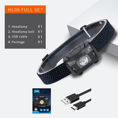 Headlamp, rechargable micro USB, 500lm, 1200mAh, with ON/OFF sensor ON/OFF SUPERFIRE-HL06 6956362901797