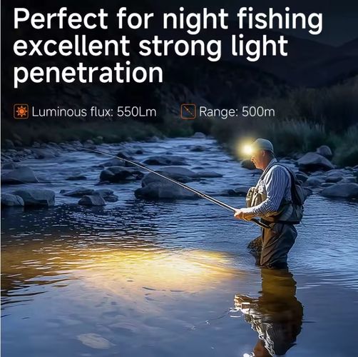 Žibintuvėlis ant galvos, 15W 550lm fokusuojamas, įkraunamas USB-C, šiltai balta šviesa SUPERFIRE-HL77-S 6977502515599