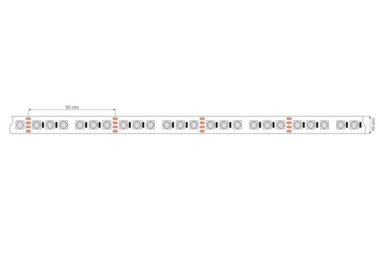 LED juosta 24V 18W/m nehermetiška IP20 RGB 120LED/m, padidinto galingumo, PREMIUM HM-4040-120-RGBm24 5903175315861