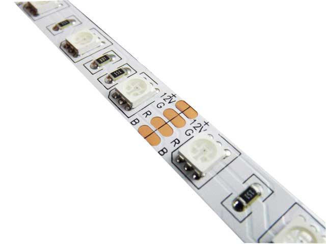 LED juosta 12V 14.4W/m nehermetiška RGB ECO HM-5050-60-RGBm