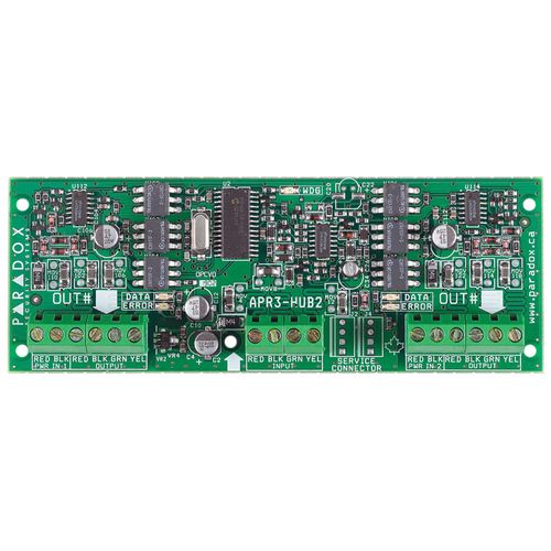 Bus isolator Paradox HUB2 (for EVO, SP, MG series control panels, 24mA, 12-16VDC) CIPAPR3HUB2