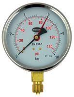 PRESSURE GAUGE, DIAL, 0 TO 10 BAR 34/655/0