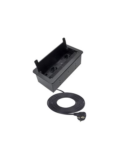 Ilgiklis montuojamas balde INBOX, 2x Schuko, 1x USB A, 1x USB-C, HDMI, RJ45, su 1.5m ilgio laidu, juodas INBOX-CZ-DE-1.5-02