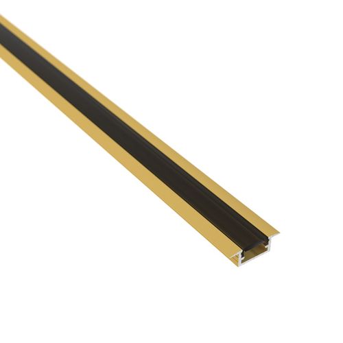 Profilis aliuminis aukso sp. Anoduotas, LED juostoms, su juodu dangteliu, įleidžiamas INLINE MINI XL 2m INLINEM-XL-B-2M-G