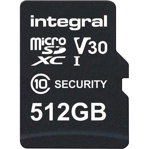 512 GB Security Camera microSD card for Dash Cams, Home Cams, CCTV, Body Cams & Drones INMSDX512G10SE 5055288450066