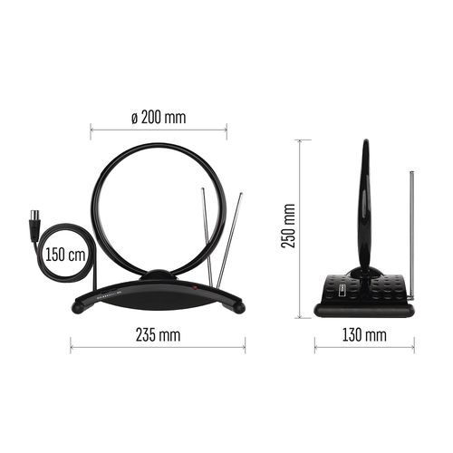 Kambarinė FM/DAB/DVB-T/T2 antena su stiprintuvu ir LTE/5G filtru J0701 EMOS J0701 8592920119389