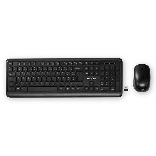 Mouse and Keyboard Set | Wireless | Mouse and keyboard connection: USB | 800 / 1200 / 1600 dpi | Adjustable DPI | AZERTY | FR Layout KBMCW100BKFR 5412810403974