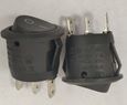 Rocker switch; ON-ON, fixed, 3pins. 6A/250Vac, Ø19.8mm, SPDT, round, black KE/RO/BL3