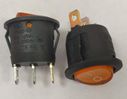 Jungiklis klavišinis, ON-OFF, fiks, 3k. 10A/14Vdc, Ø19.8mm, SPST, apvalus, geltonas, švieč., LED 14V DC KE/RO/LI/14/Y
