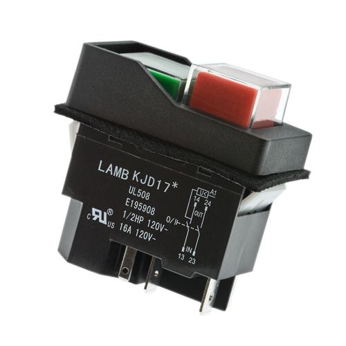 Двойная кнопка 5P, ON-OFF, 16A, 230V, IP54, зеленый, красный KJD17-22413-112