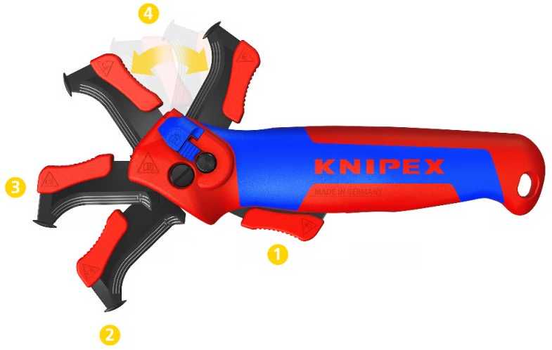 KNIPEX 16 50 145 SB Stripping Knife with guide shoe and ratchet function with multi-component grips 146 mm KNIP-1650145SB 4003773089902