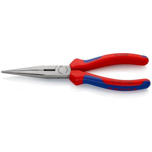 KNIPEX 26 12 200 Snipe Nose Side Cutting Pliers (Stork Beak Pliers) with multi-component grips black atramentized 200 mm KNIP/2612200