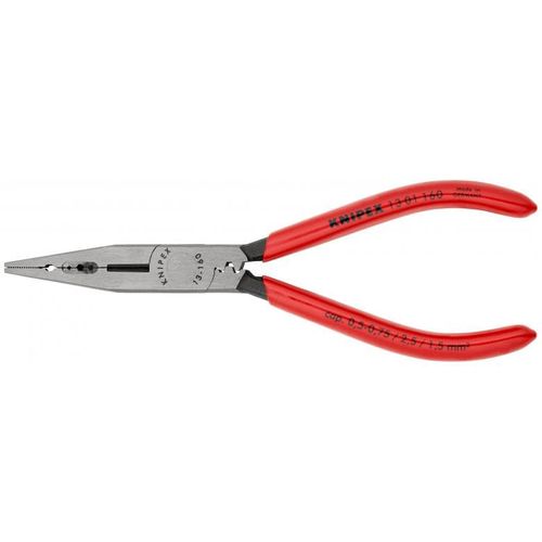 KNIPEX 13 01 160 Плоскогубцы электрика с пластиковым покрытием черные атраментированные 160 мм KNIP/1301160