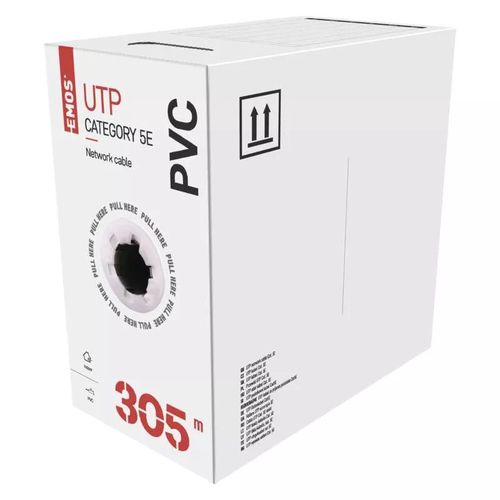 Kabelis UTP CAT5e 4x2x0.5mm, viengyslis, varinis EMOS KO/UTP/E