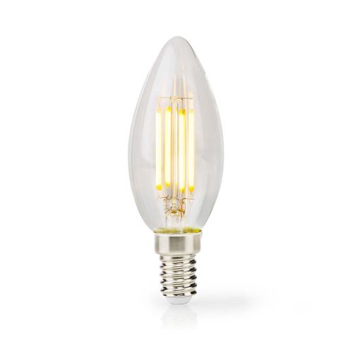 LED Filament Bulb E14 | Candle | 4.5 W | 470 lm | 2700 K | Dimmable | Warm White | Retro Style | 1 pcs | Clear LBFE14C352 5412810400171