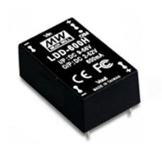 DC-DC constant current LED driver 9-56V:2-52V 600mA, MEAN WELL LDD-600H