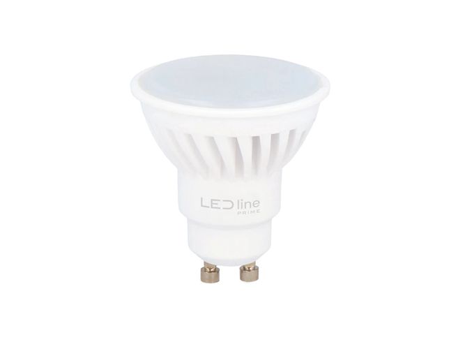 Lemputė LED GU10 230V 5W 700lm, 142lm/W, 120° šiltai balta 2700K, keramikinė 201453 5905378201453
