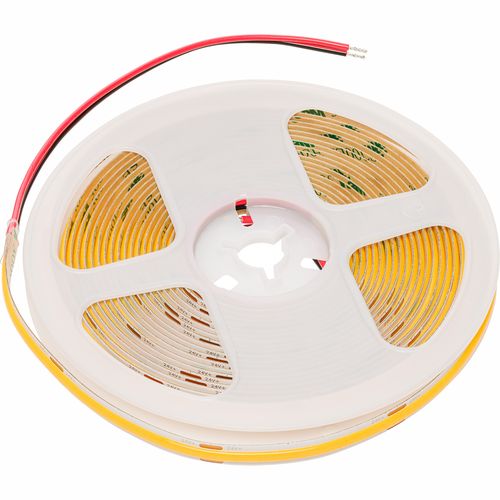 LED juosta, 24Vdc, 11W/m, COB 480LED/m, geltona, IP65 hermetiška, 180° COB-Y480-11-24WP
