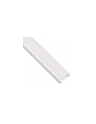Profilis aliuminis baltas LED juostoms, su matiniu dangteliu, paviršinis LINE MINI 2m LINEM-OP-2M-W 5900652140169