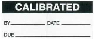 LABEL, CALIBRATED, WHT ON BLK, PK350 7827286
