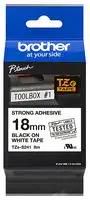 TAPE, LABEL PRINTER, BLK/WHT, 8MX18MM TZES241