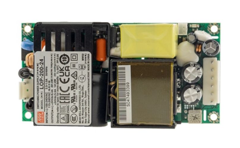 Impulsinis maitinimo šaltinis 12V, 25A atviras korpusas, PFC LOP-200-12
