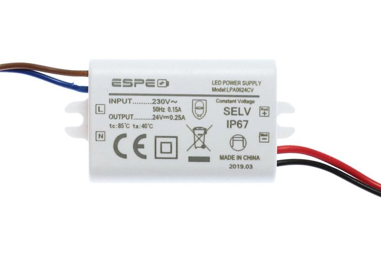 LED power supply LPA0624CV 0,25A 6W 24V IP67 LPA0624CV