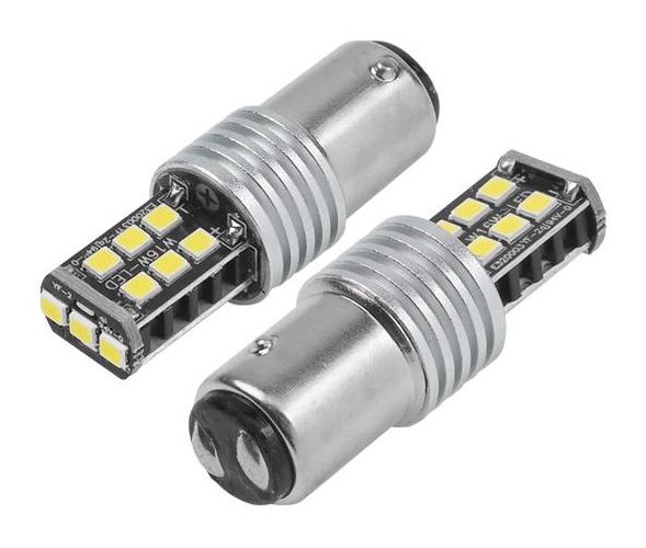 LED lemputės CANBUS, 15SMD 2835, 7.5W 1157 (P21/5W), BAY15D, 12V/24V, 2vnt, AMIO LX01641 5903293016411