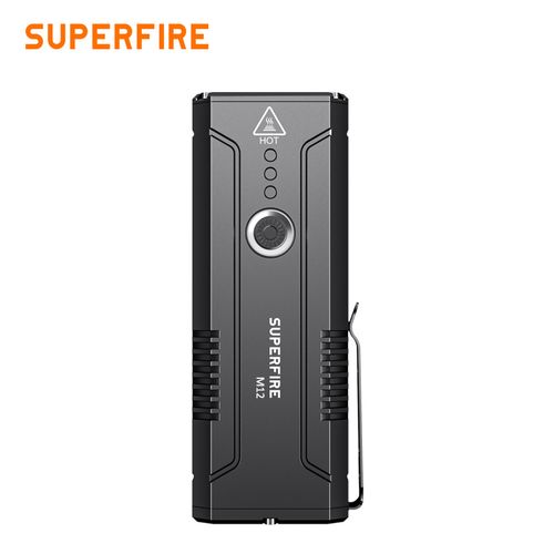 Žibintuvėlis M12, 8000lm, 112W, įkraunamas USB C, 4x 18650 8000mAh, IP44 SUPERFIRE-M12 6975515770745