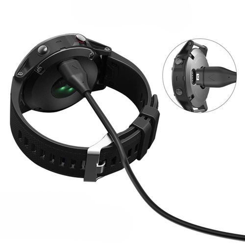 Kabelis įkroviklis USB-A skirtas Garmin išmaniems laikrodžiams 1m, juodas MC04/USB-A 5906302368891