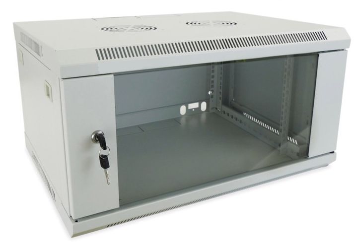 Wall-mounted 19'' network cabinet 6U 600x600x368mm (grey, assembled, IP20) AWM2-6606 KS6U600X600PASPIAWM26606