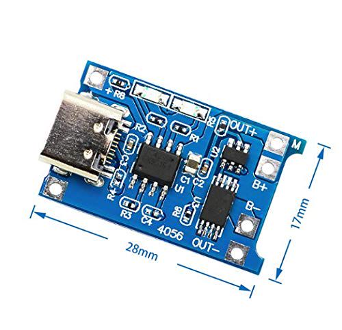 Lithium battery charger TP4056 board for 1S 3,7V battery, with USB-C socket IDUINO ME058-1