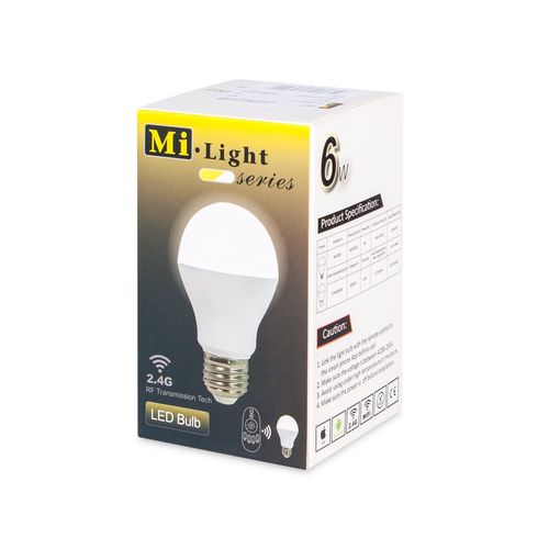 LED bulb 230Vac, E27, 6W, warm/cold white, RF + Wi-Fi, Mi Light ML-FUT017