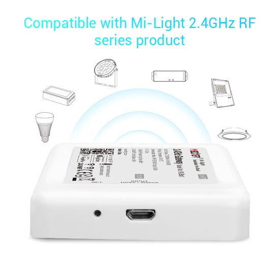 LED valdymo sistemos Mi Light bevielė stotelė Wi-Fi GATEWAY, MiBoxer ML-WL-BOX1 6970602180766