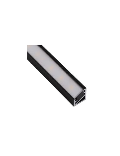 Aluminum profile with white cover for LED strip, black, corner 30/60° TRI-LINE MINI, 2m MN-3LM-ML-2M-B 5900652140206