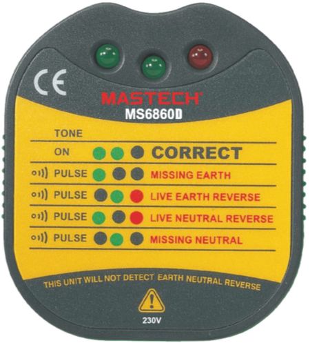 Socket Tester, CAT II 230V, MS6860D MS6860D 8435394779430