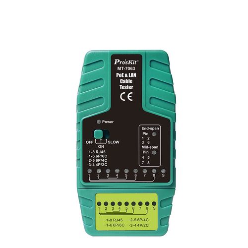 PoE ir LAN tinklų kabelių testeris, RJ11/RJ12/RJ45, Pros'sKIt MT-7063 4711552159295