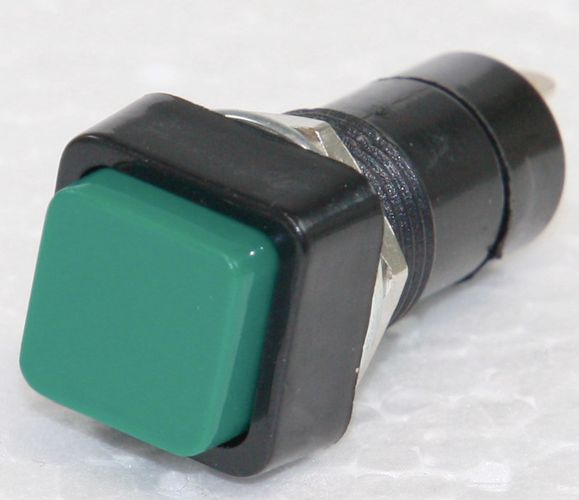 Switch:push-button; OFF-(ON) nonfixed, 2pins 3A/125VAC M12, green button M/MI/SQ/G