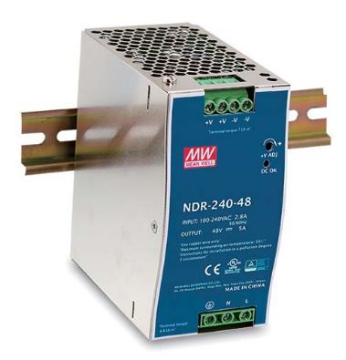 Impulsinis maitinimo šaltinis 24V 10A, PFC, tvirtinamas ant DIN bėgio, MEAN WELL NDR-240-24