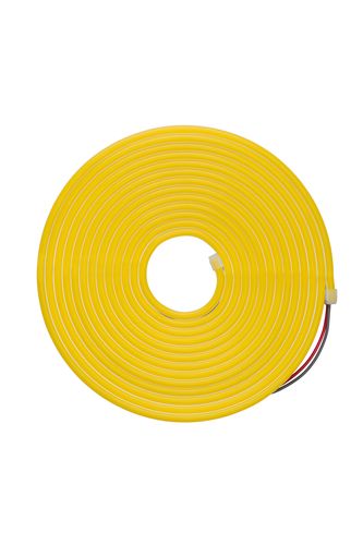 LED juosta NEON FLEX 12Vdc, 7.2W/m, karpoma 1cm, Citrinos geltona, 6x12mm, 5m ritė, IP67 NF-612-12V-LY