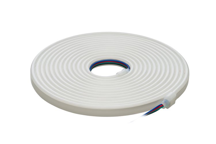 Светодиодная лента NEON FLEX 12Vdc, 9.6W/m, RGB, 6x12mm, катушка 5м, IP67 NF-612-12V-RGB
