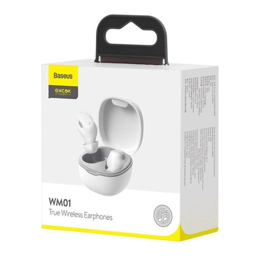 Belaidės Bluetooth ausinės WM01 su įkrovimo dėklu, baltos NGWM01-02 6953156224384; 6953156227835