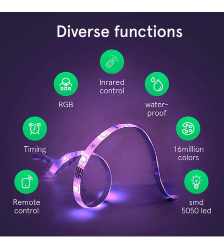 Smart RGB WIFI LED Strip F2, 10m, 36W, TUYA / Smart Life NOUS-F2 5907772033913