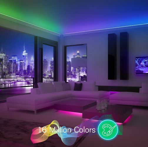 LED juostos komplektas su Bluetooth valdikliu ir maitinimo šaltiniu, RGB, 5m, 24W, TUYA / Smart Life, NOUS NOUS-F6 5907772033746