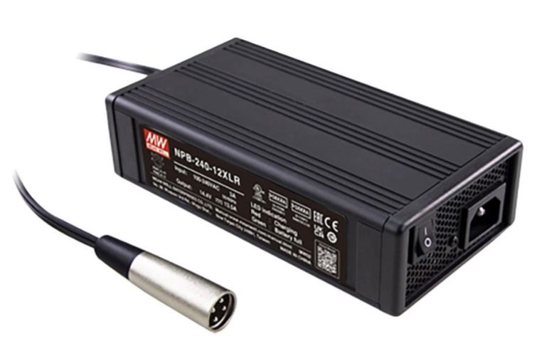 Зарядное устройство для Pb, Li-ion аккумуляторов 13.8V 13.5A, XLR, PFC, MEAN WELL NPB-240-12XLR