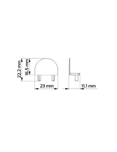 Aklė profiliui ZENOLINE, balta, be skylės OP2-EC-ZLINE-W-WOH 5900652149919