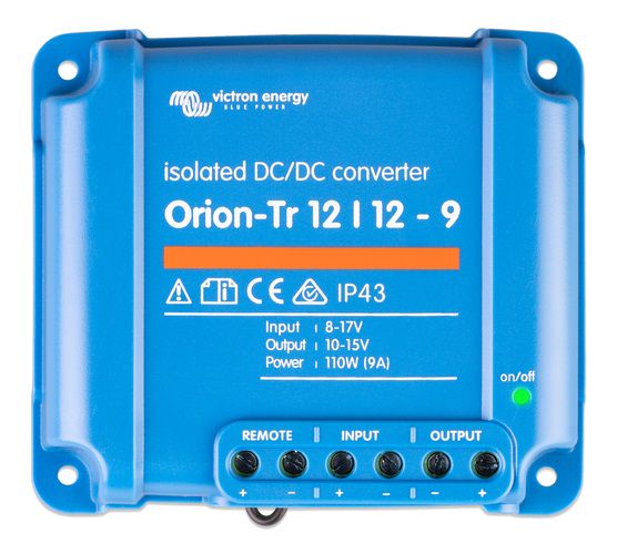 Įtampos keitiklis DC/DC 12V:12V 9A 110W Orion-Tr, galvaniškai izoliuotas, IP43, Victron energy ORI121210110 8719076016717