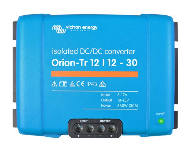 Įtampos keitiklis DC/DC 12V:12V 30A 360W Orion-Tr, galvaniškai izoliuotas, IP43, Victron energy ORI121240110 8719076038825