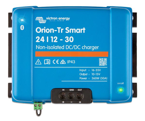 Зарядное устройство Orion-Tr Smart DC-DC Нераспределенное Зарядное устройство Orion-Tr Smart 24 / 12-30A (360 Вт) неизолированное DC-DC ORI241236140 8719076048978